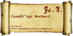 Zsadányi Norbert névjegykártya