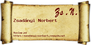 Zsadányi Norbert névjegykártya