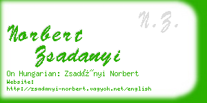 norbert zsadanyi business card